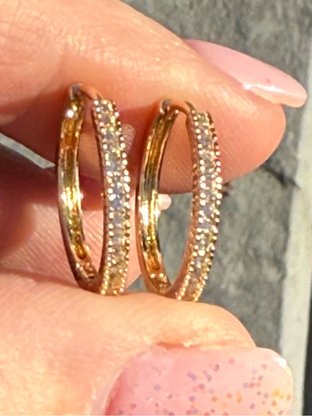 Gold Crystal Pavé Mini Hoop Earrings